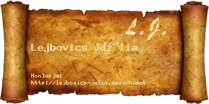 Lejbovics Júlia névjegykártya